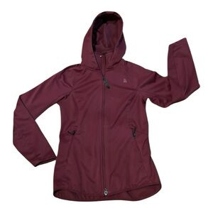 The north face fleece-lined hooded jacket   Burgundy maroon size smalll petite